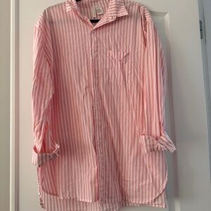 Pink and White Striped button down